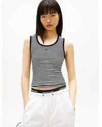 Tommy Hilfiger - Ribbed Scoop Neck Slim Tank Top - Lyst