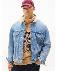 Tommy Hilfiger - Trucker-Jacke Aus Denim Mit Cord-Kragen - Lyst
