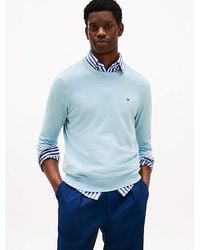 Tommy Hilfiger - Trui Met Ronde Hals En Geborduurde Vlag - Lyst
