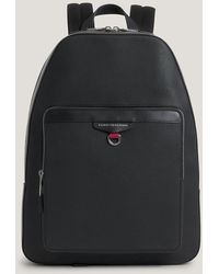 Tommy Hilfiger Faux Leather Backpack In Black for Men | Lyst UK