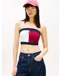 Tommy Hilfiger - Tommy Badge Slim Colour-Blocked Tube Top - Lyst