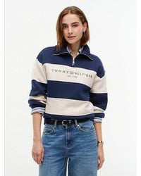 Tommy Hilfiger - Fleece Relaxed Quarter Zip Sweatshirt - Lyst