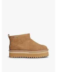 Tommy Hilfiger - Suède Snowboot Met Plateauzool - Lyst