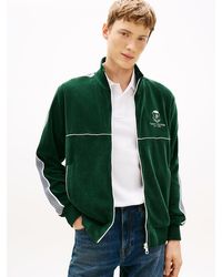 Tommy Hilfiger - Colour-Blocked Velour Zip-Thru Track Jacket - Lyst