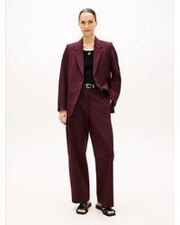 Tommy Hilfiger - Wool Blend Loose Straight Leg Trousers - Lyst