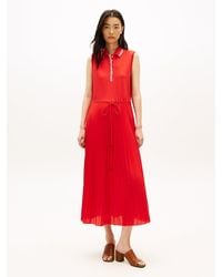 Tommy Hilfiger - 1985 Pleated Sleeveless Midi Polo Dress - Lyst