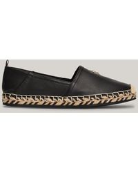 Tommy Hilfiger - Smooth Leather Flat Espadrilles - Lyst
