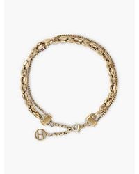 Tommy Hilfiger - Plated Stainless Steel Double Chain Bracelet - Lyst