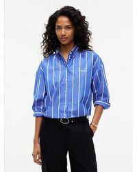 Tommy Hilfiger - Oversized Fit Cropped Gathered Poplin Shirt - Lyst