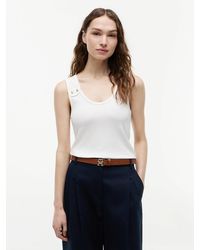 Tommy Hilfiger - Tone Button Ribbed Tank Top - Lyst