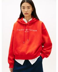 Tommy Hilfiger - Logo Flex Fleece Relaxed Hoody - Lyst
