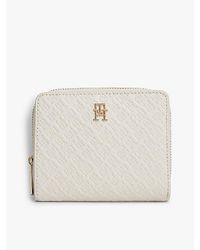 Tommy Hilfiger - Hilfiger Icon Debossed Zip-Around Flap Wallet - Lyst