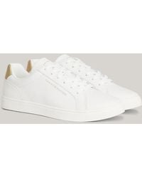Tommy Hilfiger - Essential Metallic Leather Cupsole Trainers - Lyst