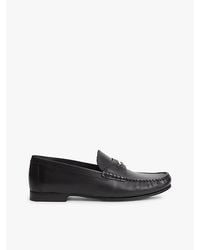 Tommy Hilfiger - Th Monogram Leather Penny Loafers - Lyst