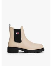 Tommy Hilfiger - Leren Chelsea Boot Met Profielzool En Voering - Lyst