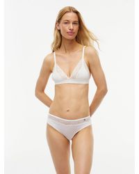 Tommy Hilfiger - Lace Trim Microfibre Briefs - Lyst