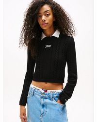 Tommy Hilfiger - Zopfmuster-Pullover Mit Mock Neck - Lyst