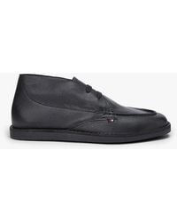 Tommy Hilfiger - Leather Topstitch Lace-Up Chukka Boots - Lyst
