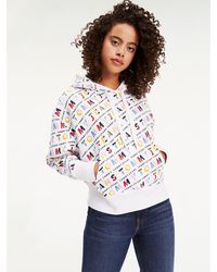 Tommy Hilfiger Hoodie Met Logoprint - Wit