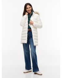 Tommy Hilfiger - Slim Shiny Down Hooded Coat - Lyst