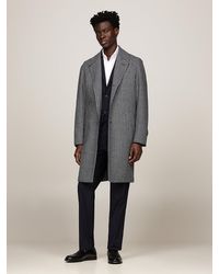 Tommy Hilfiger - Single Breasted Houndstooth Coat - Lyst
