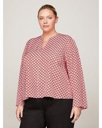 Tommy Hilfiger - Curve Relaxed Fit Blouse Met Print - Lyst