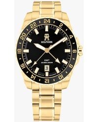 Tommy Hilfiger - Gold-plated Black Dial Watch - Lyst