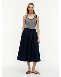 Tommy Hilfiger - Tone Button Slim Mixed Midi Dress - Lyst