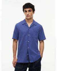 Tommy Hilfiger - Regular Fit Linen Blend Short Sleeve Shirt - Lyst