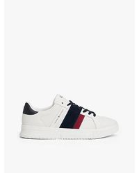Tommy Hilfiger - Sneaker Met Gemengde Texturen En Fijn Profiel - Lyst