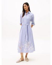 Tommy Hilfiger - Broderie Anglaise Maxi Shirt Dress - Lyst