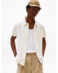 Tommy Hilfiger - Regular Opengebreid Overhemd Met Korte Mouwen - Lyst