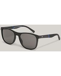 Tommy Hilfiger - Ovale Sonnenbrille mit Polo-Piqué-Struktur - Lyst