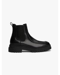 Tommy Hilfiger - Leren Chelsea Boot Met Chunky Profielzool - Lyst