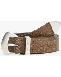 Tommy Hilfiger - Abstract Buckle Cracked Leather Belt - Lyst