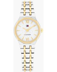 Tommy Hilfiger - Two-Tone Stainless Steel Frosted Dial Chain-Link Watch - Lyst