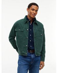Tommy Hilfiger - Tommy Jeans Corduroy Collar Oversized Canvas Overshirt - Lyst