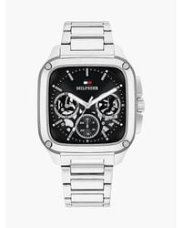 Tommy Hilfiger - Square Dial Stainless Steel Watch - Lyst