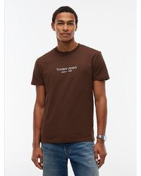 Tommy Hilfiger - Tommy Jeans Linear Logo Embroidery Jersey T-Shirt - Lyst