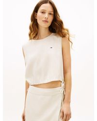 Tommy Hilfiger - Side Tie Linen Blend Sleeveless Blouse - Lyst