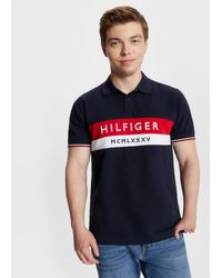 Tommy Hilfiger - Adaptive Logo Embroidery Colour-blocked Regular Polo - Lyst