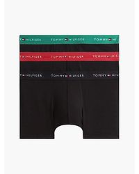 Tommy Hilfiger - 3 Pack Signature Logo Contrast Waistband Trunks - Lyst