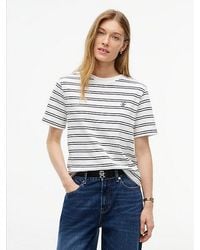 Tommy Hilfiger - Logo Embroidery Interlock Knit Boxy T-Shirt - Lyst