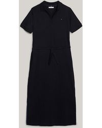 Tommy Hilfiger - Robe longueur maxi Adaptive à col polo ouvert - Lyst