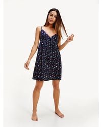 Tommy Hilfiger Nachthemd Met Maan- En Sterrenprint - Blauw