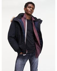tommy hilfiger recycled down hooded bomber