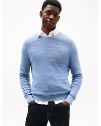 Tommy Hilfiger - Trui Met Ronde Hals En Getextureerde Strepen - Lyst