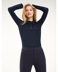 Tommy Hilfiger Heritage Polo Met Lange Mouw - Blauw