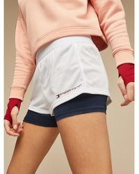 Tommy Hilfiger 2-in-1 Short Met Mesh Bovenlaag - Wit