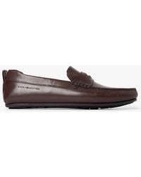 Tommy Hilfiger - Leather Debossed Logo Driver Shoes - Lyst